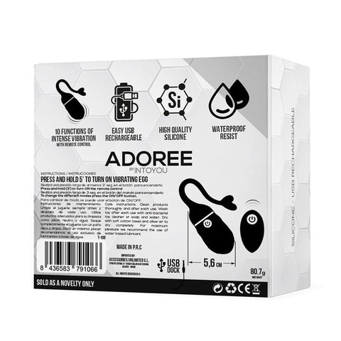 Adoree Huevo Vibrador USB Control Remoto USB Silicona