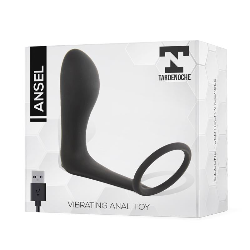 Ansel Plug Anal con Vibracion y Anillo USB Silicona