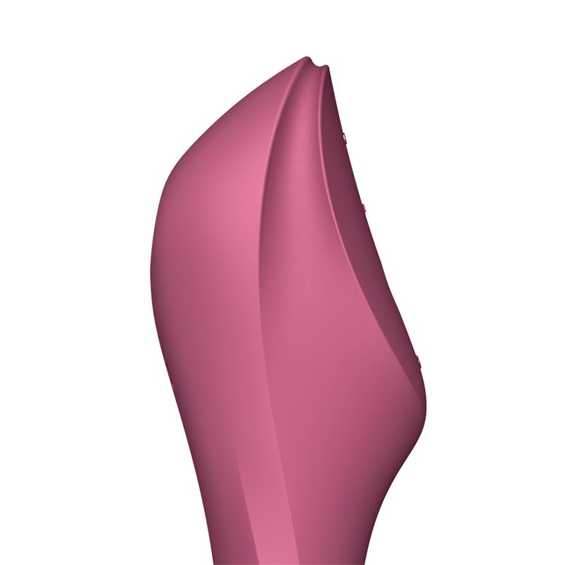 Curvy Trinity 3 Vibrador y Succionador Triple Estimulacion USB Rojo