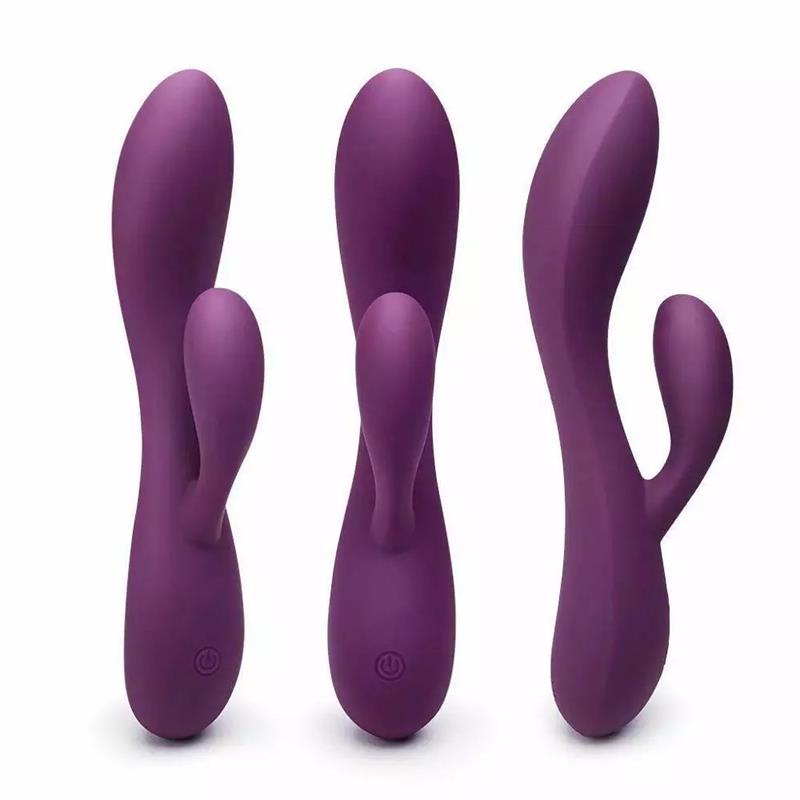 Bacall 20 Vibrador Silicona Liquida Inyectada Doble Motor USB Purpura