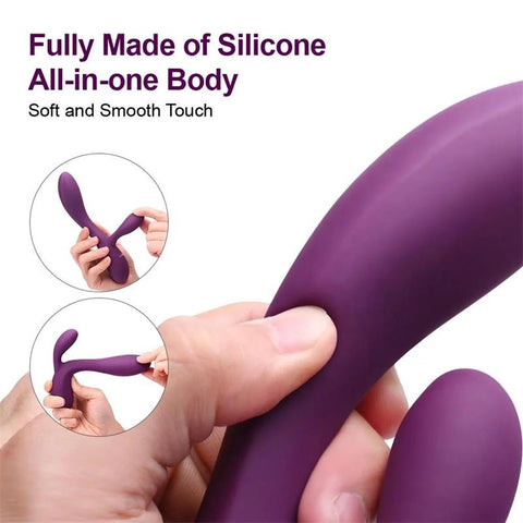 Bacall 20 Vibrador Silicona Liquida Inyectada Doble Motor USB Purpura