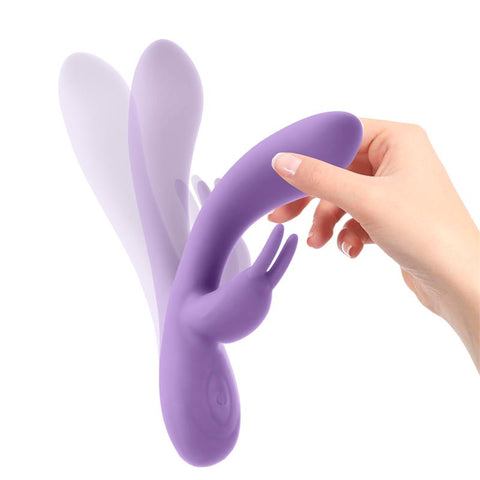 Mauve Vibrador Unibody Silicona Liquida USB Purpura