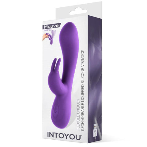 Mauve Vibrador Unibody Silicona Liquida USB Purpura