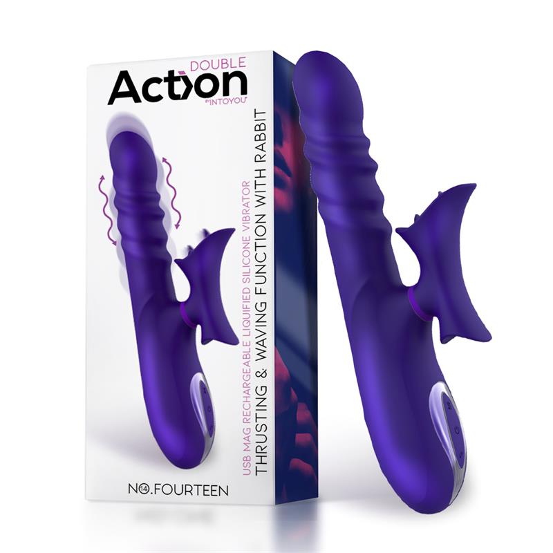 No Fourteen Vibrador Funcion Telescopica Ondulante y Lengua Alta Frecuencia Silicona Liquida USB