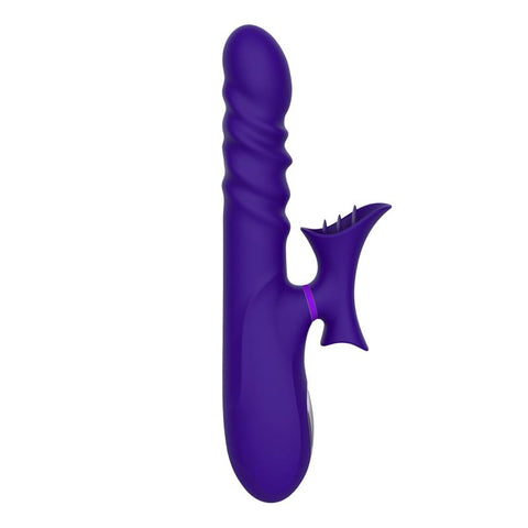 No Fourteen Vibrador Funcion Telescopica Ondulante y Lengua Alta Frecuencia Silicona Liquida USB